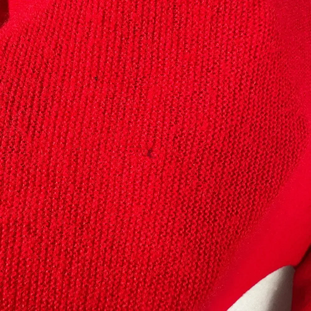 Vintage Izod Lacoste Sweater Mens Large Grandpa Christmas Red Vneck USA *READ*